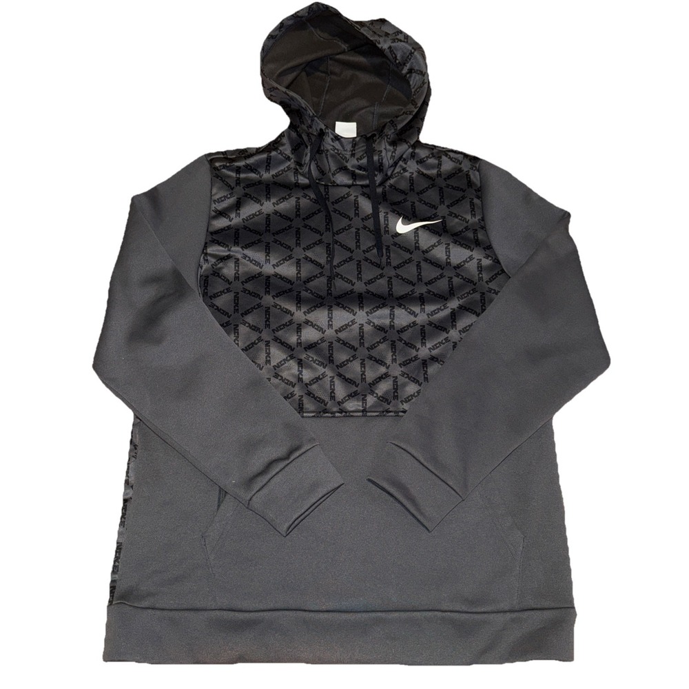 Men's Nike Hoodie Black Size L Therma Fit Pullover Excellent Condition